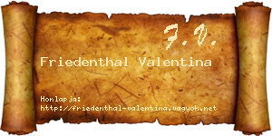 Friedenthal Valentina névjegykártya
